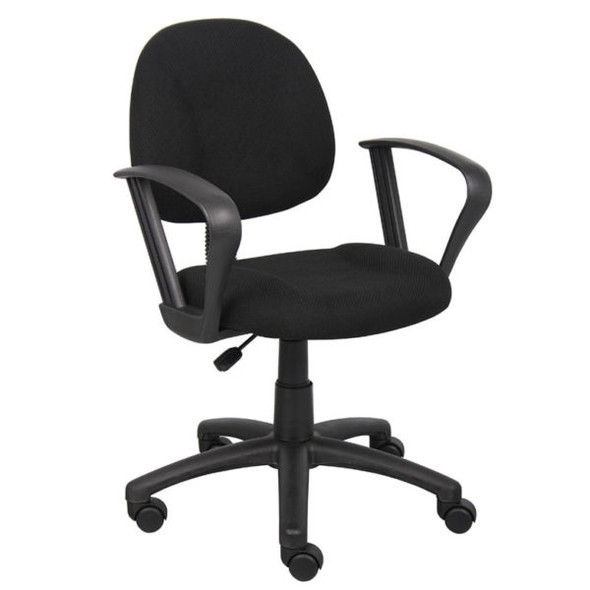 Boss Black  Deluxe Posture Chair W/ Loop Arms