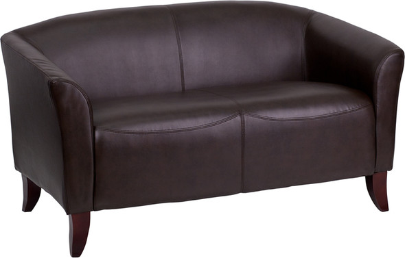 TYCOON Imperial Series Brown Leather Loveseat