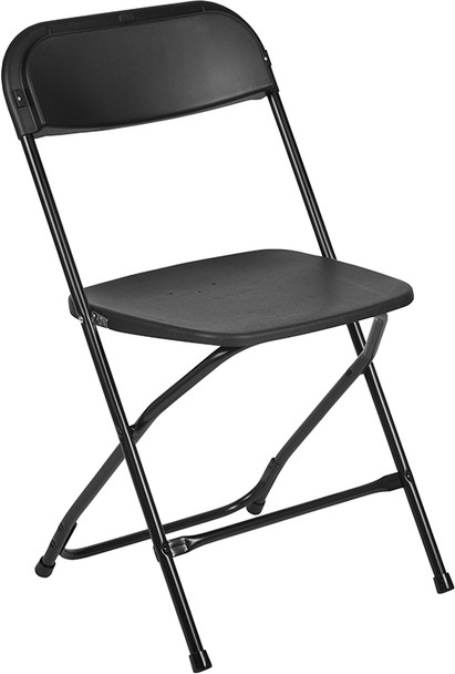 TYCOON Series Black Plastic Folding Chairs | Set of 2 Lightweight Folding Chairs