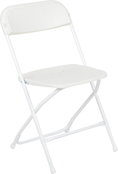 TYCOON Series White Plastic Folding Chairs | Set of 2 Lightweight Folding Chairs