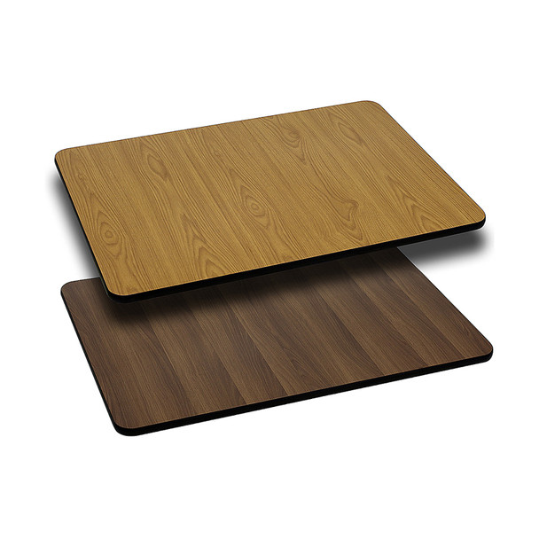 30'' x 45'' Rectangular Table Top with Natural or Walnut Reversible Laminate Top