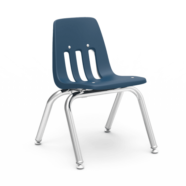 9000 Series 12" Classroom Chair, Navy Bucket, Chrome Frame, Preschool - 1st Grade