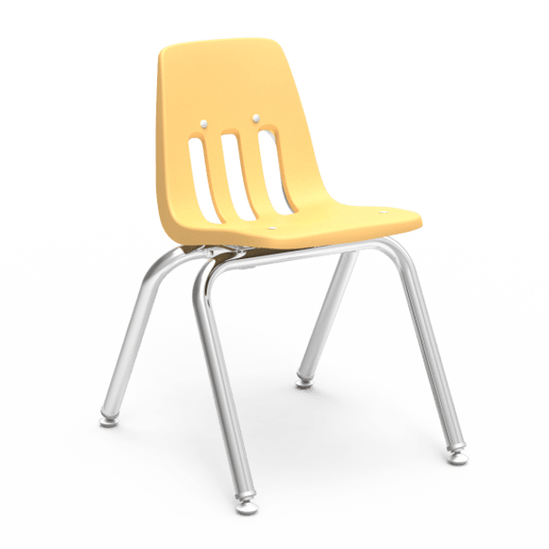 9000 Series 14" Classroom Chair, Squash Bucket, Chrome Frame, Kindergarten - 2nd Grade