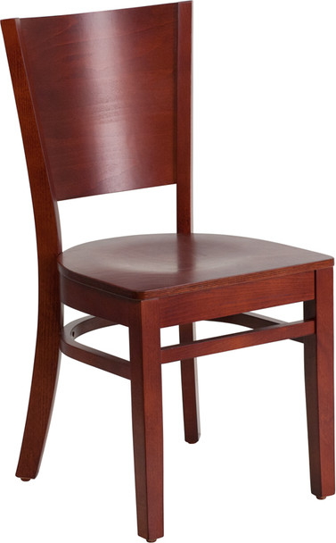 Lacey Series Solid Back Mahogany Wood Restaurant Chair