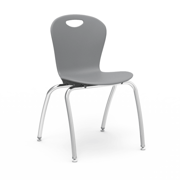 ZUMA Series 18" Classroom Chair with Civitas Frame, Graphite Bucket, Chrome Frame