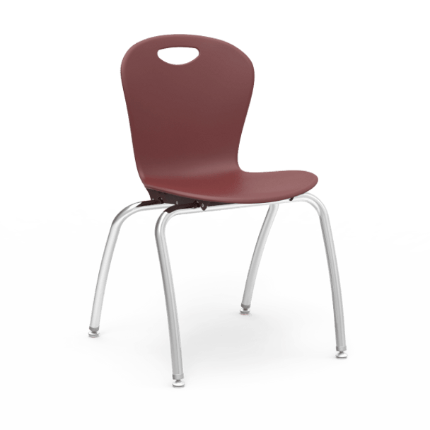 ZUMA Series 18" Classroom Chair with Civitas Frame, Wine Bucket, Chrome Frame