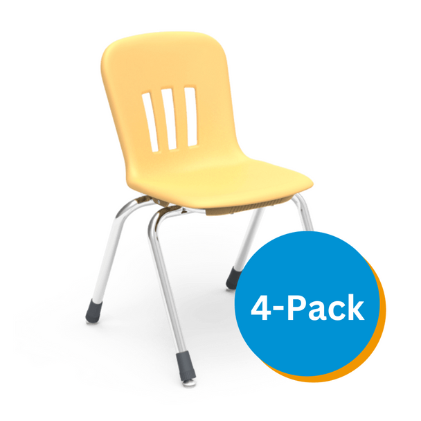 Metaphor Series 16" Classroom Chair, Squash Bucket, Chrome Frame, 3rd - 4th Grade - Set of 4 Chairs