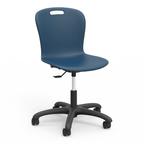 Sage Series Task Chair Navy Bucket, Black Frame