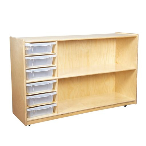 Shelf Storage with Translucent Trays