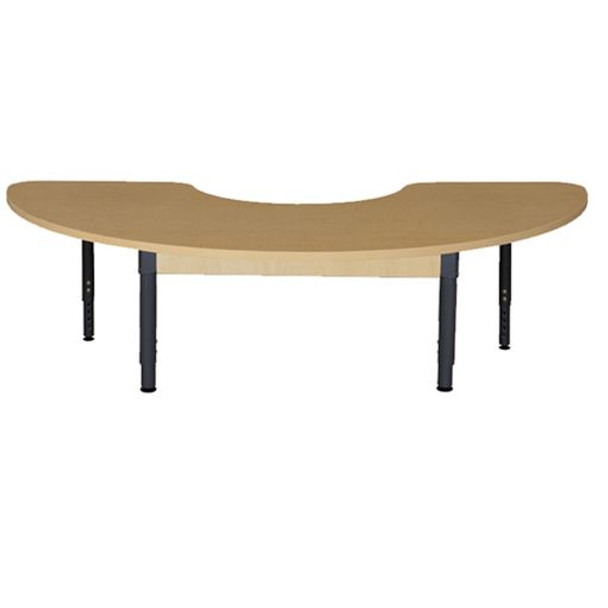 24" x 76" Half Circle High Pressure Laminate Table with Adjustable Legs