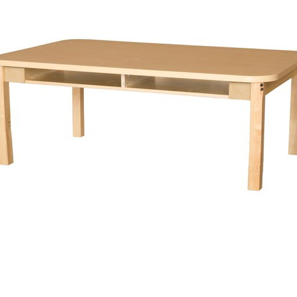 36" x 60" Four Seater High Pressure Laminate Desk with Hardwood Legs