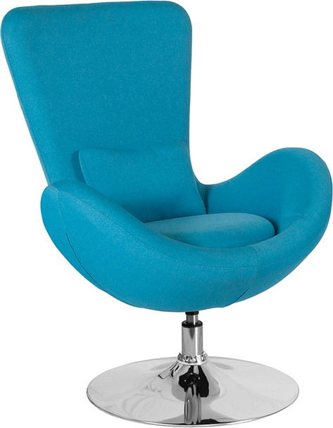 Egg Series Aqua Fabric Side Reception Chair