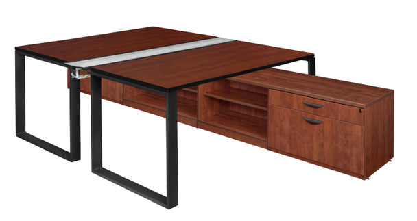 Structure Benching System with Low Credenza Storage