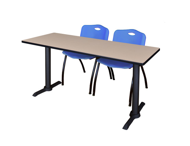 Cain 66" x 24" Training Table With 2 'M' Stack Chairs