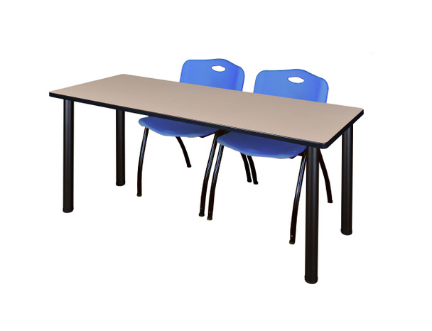 60" x 24" Kee Training Table With 2 'M' Stack Chairs