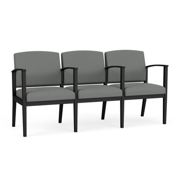 Amherst Steel Waiting Reception 3 Seat Tandem Seating Metal Frame