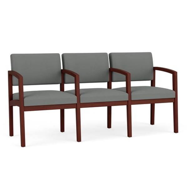 Lenox Wood Waiting Reception 3 Seat Tandem Seating Wood Frame