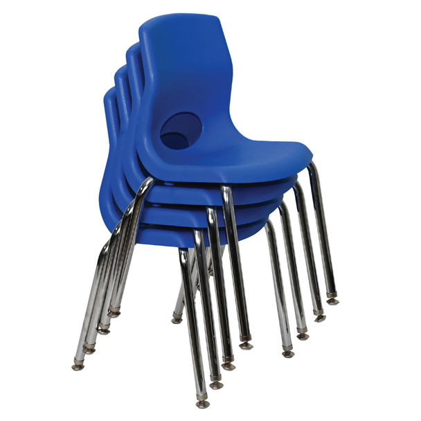MyPosture™ Plus 14" Chair - Set of 4 - Blue with Chrome Legs