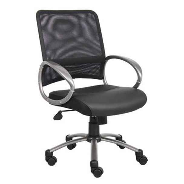 Mesh Back Task Chair with Leather Seat