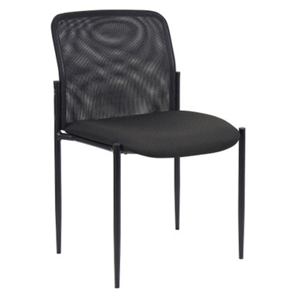 Armless Side Chair with Black Frame - Fabric