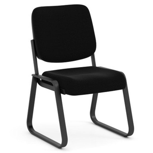 Armless Sled Base Guest Chair with Black Frame