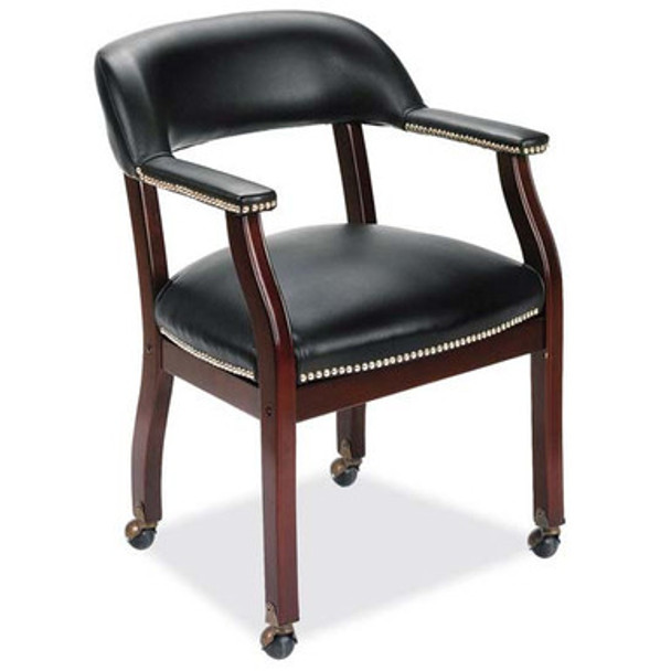 Guest Chair with Casters and Mahogany Frame