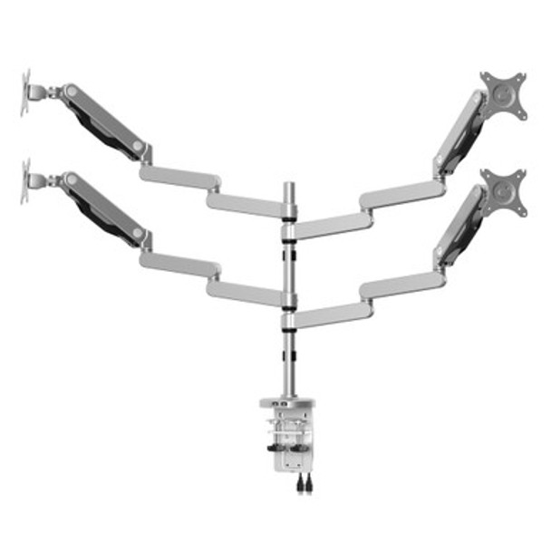 Quad Monitor Arms - Silver