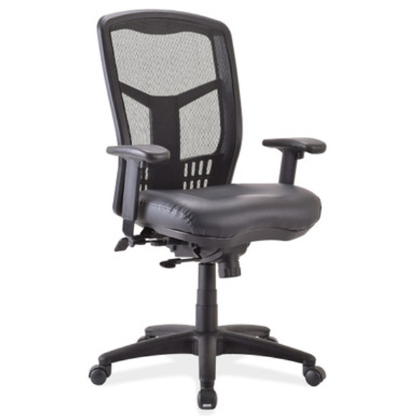 High Back Mesh Chair with Seat Slider Antimicrobial Upholstered Seat and Black Frame