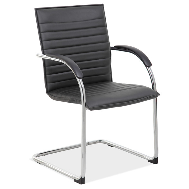 Sled Based Guest Chair with Chrome Frame