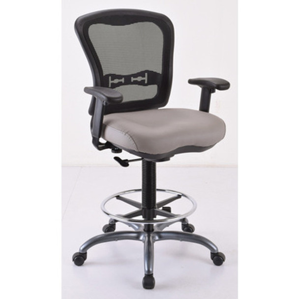 Armless Mesh Back Task Stool with Antimicrobial Seat, Footring and Titanium Steel Base
