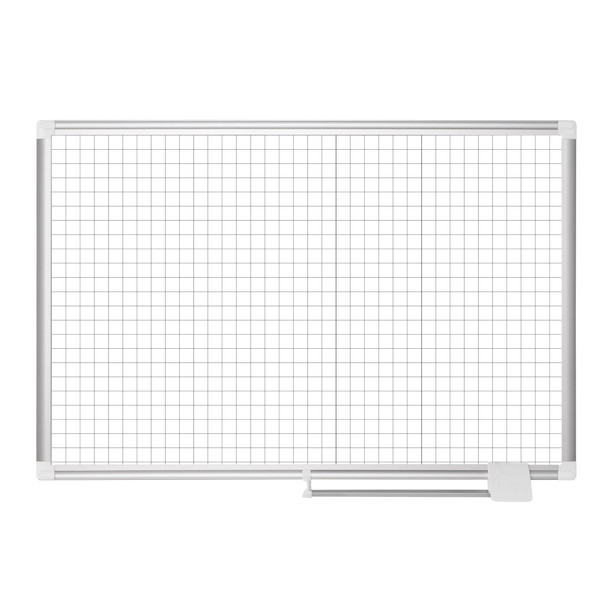 MasterVision Magnetic Steel Dry-Erase Planning Board, 1" X 1" Grid, Aluminum Frame