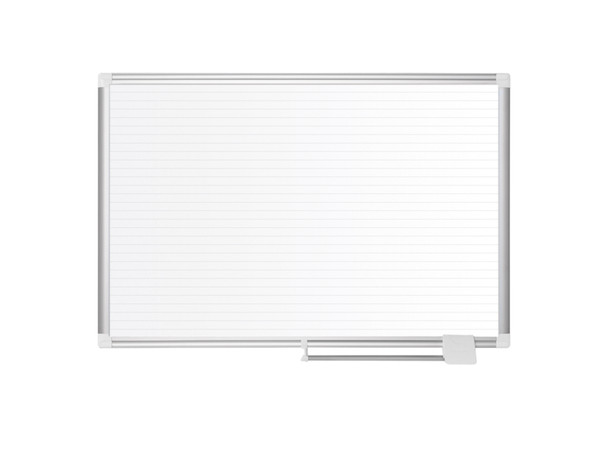 MasterVision Magnetic Ruled Steel Dry-Erase Planning Board, Aluminum Frame
