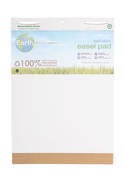 MasterVision Earth Self-Stick Easel Pad 25" X 30", 2 pack, White