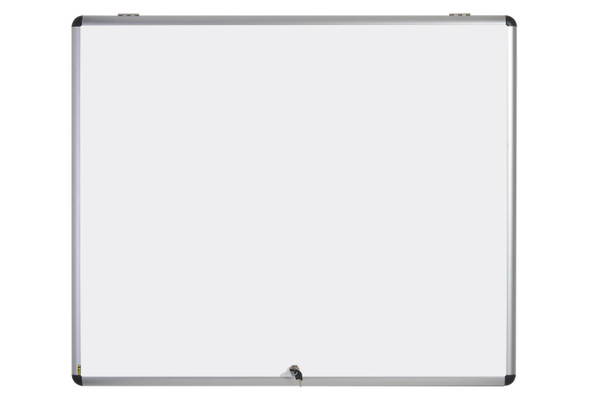 MasterVision Slim Line Magnetic Dry-Erase Enclosed Board Cabinet, Single Top Hinged Door, 47" X 38.5"