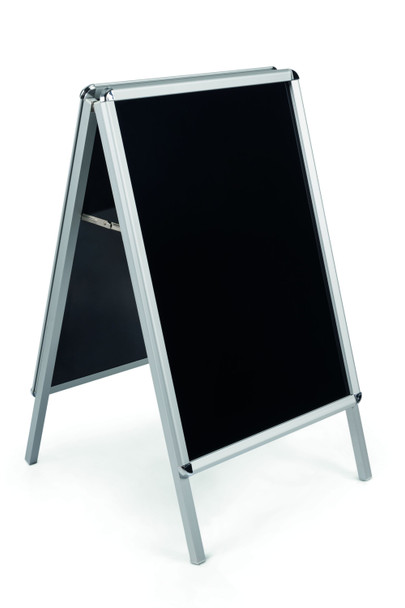 MasterVision Wet Erase A-Frame Sign Board, Poster Holder, 33" X 22", Aluminum Frame, Black Surface