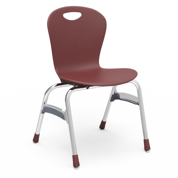ZUMA Series 18" Classroom Chair, Wine Bucket, Chrome Frame, 5th Grade - Adult