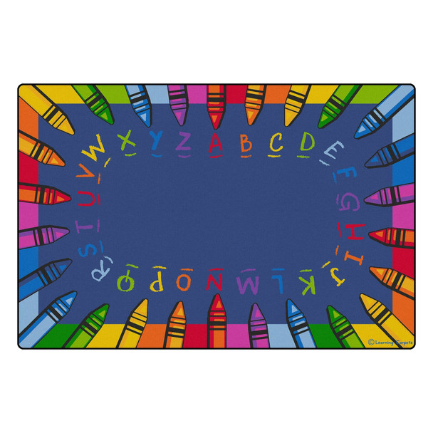 Alphabet Crayon Carpet in Red crayon border by Children’s Factory for preschool classrooms