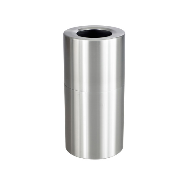 Safco Single Recycling Receptacle in Brushed Aluminum for classrooms and therapy spaces Safco Single Recycling Receptacle in Brushed Aluminum for classrooms and therapy spaces