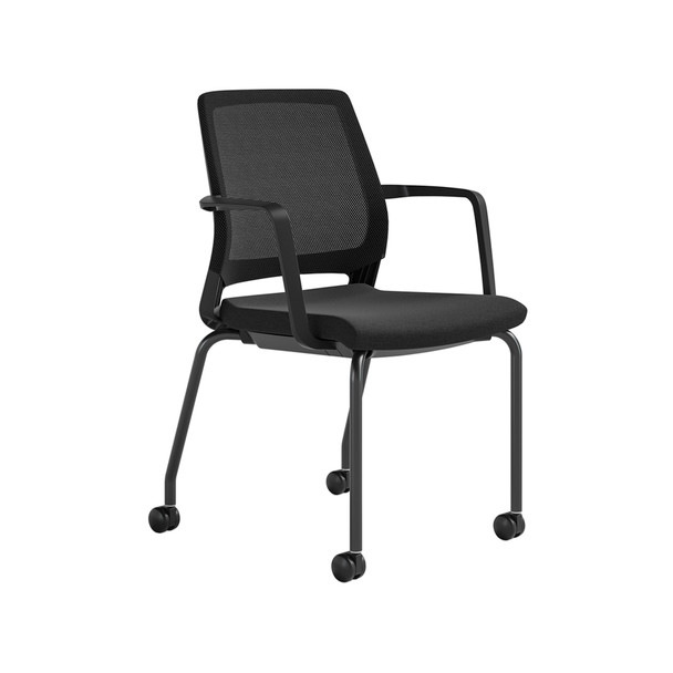 Safco Medina guest chair in black mesh for classroom seating