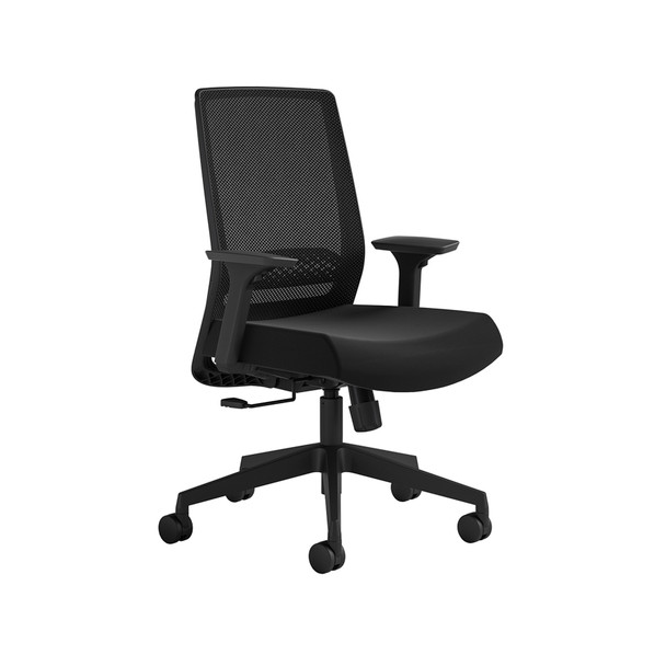 Safco Medina task chair in black mesh for classroom seating