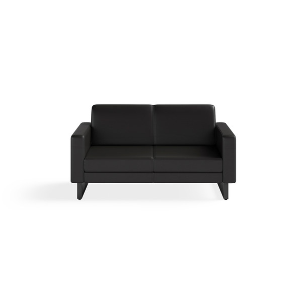 Safco Mirella lounge settee in Black vinyl for school lounges and therapy rooms