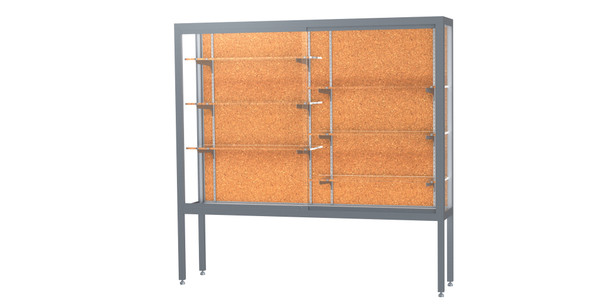 Waddell Challenger display case with white laminate back for school hallways