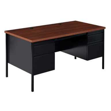 OfficeSource | Raleigh | 60''W Double Pedestal Steel Desk