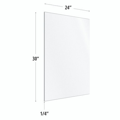 OfficeSource SafeGuard Barrier Collection Frosted Acrylic Screen with Square Edges - 24''W x 30''H