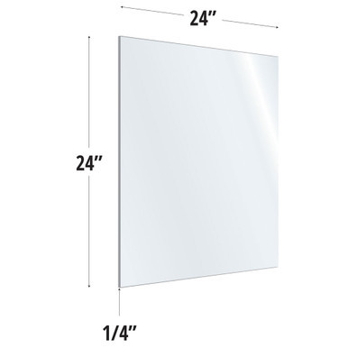 OfficeSource SafeGuard Barrier Collection Clear Acrylic Screen with Square Edges - 24''W x 24''H
