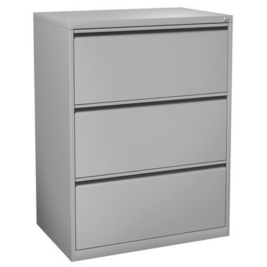 OfficeSource 3 drawer lateral file cabinet in modern office workspace with organized document storage