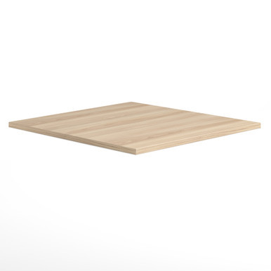 36-inch square laminate office table top in modern walnut finish installed in a professional conference room setting