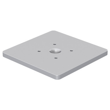 Borders II Collection steel post plate mount with painted finish installed in a modern commercial office workspace