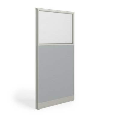 OS Panels II modular office panel system with Moonlight fabric panels and Light Gray frame in a professional workspace
