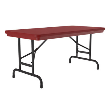 RA-Series adjustable height blow-molded folding table with durable plastic top for offices, events, and multipurpose spaces.